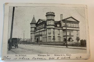 Vintage 1906 No. 24 School Wilmington DE Delaware McIntire & Co. Makers Postcard