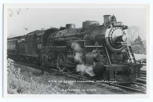 RPPC of Grand Trunk Western #5630 on Passenger Train at Pontiac Michigan, MI