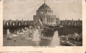 St. Louis Missouri, View Festival Hall and Cascades Expo. Vintage Postcard c1900