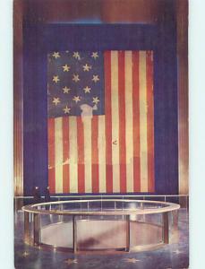 Pre-1980 POSTCARD OF ORIGINAL USA FLAG AT MUSEUM Washington DC hr0529