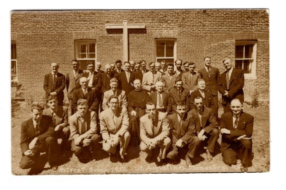Real Photo, Men Retreat Group, Augustine's Monastery Nova Scotia, Used 1953