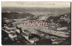 Old Postcard Lyon panoramic view on the Saone