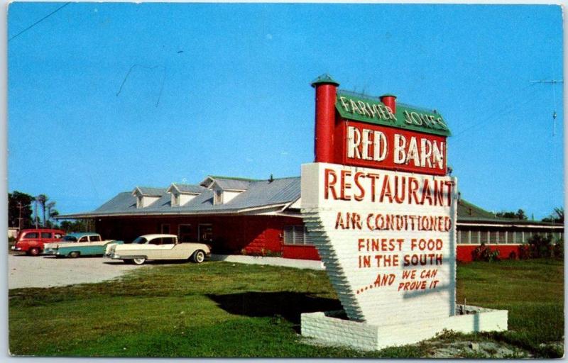 Lakeland Florida Postcard The Red Barn Restaurant Highway 92