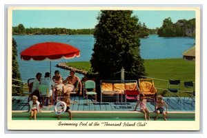 Swimming Pool At Thousand Island Club NY 1000 Islands UNP Chrome Postcard M18