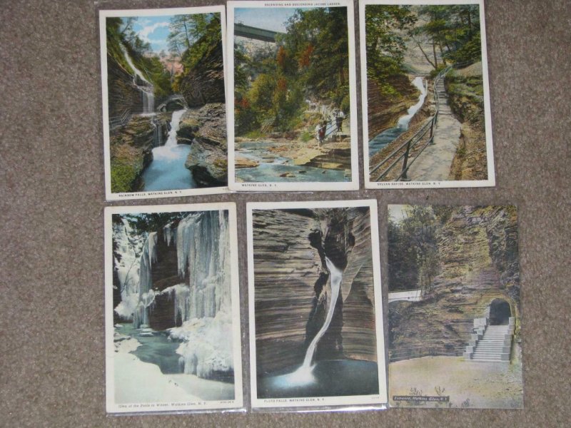 WATKINS GLEN-6 UNUSED VINTAGE CARDS