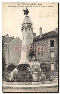 Old Postcard Vitry Francois the Marne The Monument to the 1914 War Dead