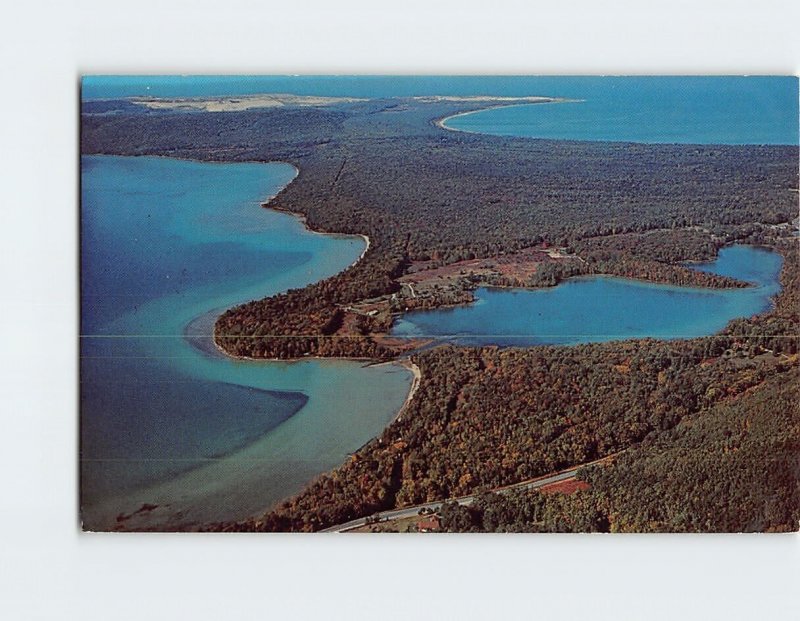 Postcard Air View Of Glen Lake, Michigan