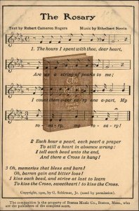 CHRISTIANITY Sheet Music The Rosary CATHOLICISM c1910 Postcard