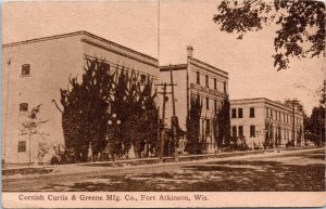 Cartão postal WI Fort Atkinson Cornish Curtis & Greene Manufacturing Co. ~1910 S111-