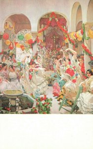 Vintage Postcard Sevilla Festival of Cross Hispanic Society Sorolla y Bastida