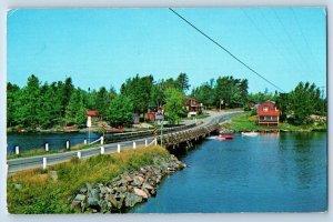 Ontario Canada Postcard Lake Nipissing West Arm Bridge 1971 Posted Vintage