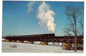 Canadian National 6218 Railway Train, Ricelieu River,  Beloeil, Quebec 1970