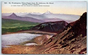 M-7211 Mt Washington Three Finger Jack Mt Jefferson Mt Hood & the Crater Oregon