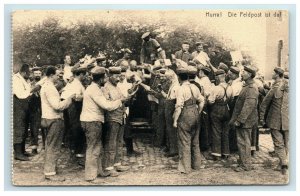 1915 WWI German Postcard Soldiers Receiving Field Post Frankfurt Cancel Postmark