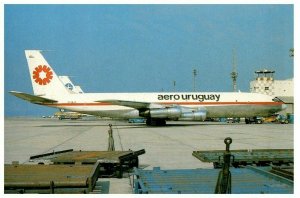 Aero Uruguay Boeing 707 331C Airplane Postcard 1981