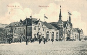 Germany Munster Hauptbahnhof Railway Station Vintage Postcard 08.25 