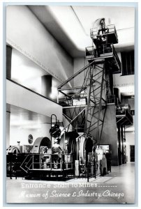 Chicago IL Postcard RPPC Photo Entrance Shaft To Mines Museum Science Industry