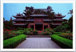 VINTAGE CHINA ILLUSTRATED MAXIMUM POSTCARD SHAN XI GUANDI TEMPLE YUNCHENG CITY