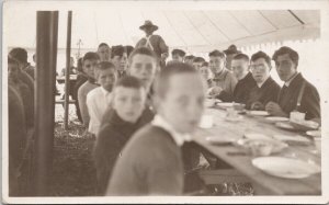 Melville SK Cadets at Camp Young Boys Saskatchewan c1914 RPPC Postcard H60