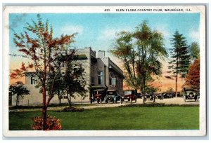 c1920s Glen Florida Country Club View Waukegan Illinois IL Vintage Cars Postcard