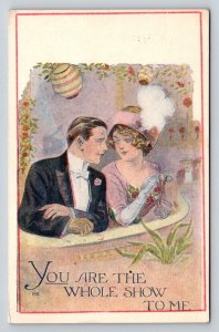 1913  You Are The Whole Show To Me   Romance Couple  Postcard