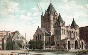 Vintage Postcard 1908 Trinity Church Boston Massachusetts Hugh C. Leighton Pub.