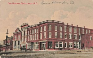 LENOIR NORTH CAROLINA~NEW BUSINESS BLOCK~TROUCHE TINTED PHOTO POSTCARD