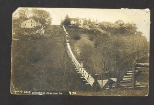 RPPC COLUMBUS JUNCTION IOWA LOVRS LEAP VINTAGE REAL PHOTO POSTCARD