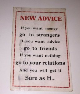 VINTAGE USED POSTCARD 1919 NEW ADVICE IF YOU WANT MONEY ...