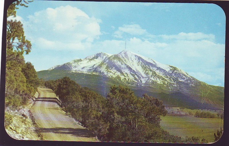 P1442  1959 used postcard mt. sopris alt 12,823 ft colorado near carbondale