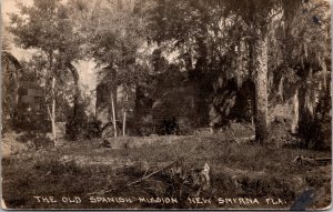 Real Photo Postcard The Old Spanish Mission in New Smyrna Beach, Florida
