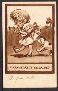 Unavoidably Detained– Girl and dog- JD Cardinell