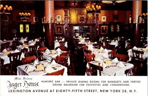 NY, NYC New York City MITZI HOLMES JAGER HOUSE RESTAURANT & BAR ca1950s Postcard