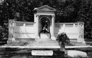 COLONEL DRAKE MONUMENT TITUSVILLE PENNSYLVANIA DEXTER PRESS POSTCARD (1940s)