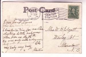 Painting, Country Home, Used 1908 Boston Flag Cancel