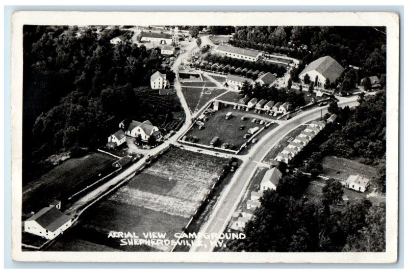 Aerial View Campground Shepherdsville Kentucky KY RPPC Photo Antique Postcard