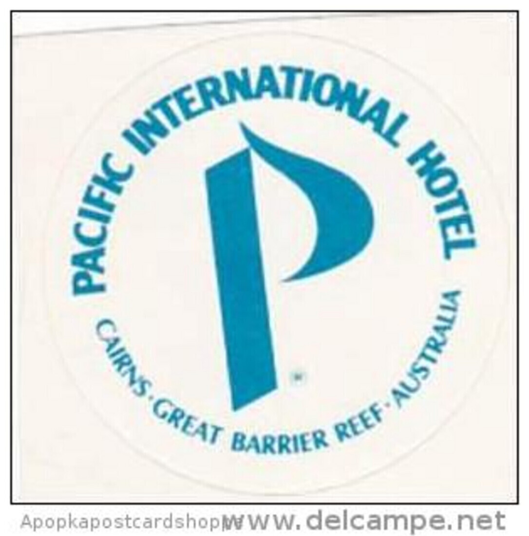 Australia Cairns Pacific International Hotel Vintage Luggage Label