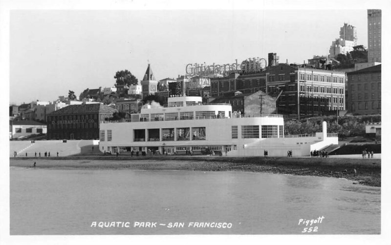 San Francisco California Aquatic Park Scenic View Real Photo Postcard AA75480