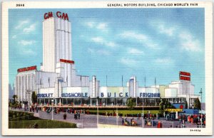 VINTAGE POSTCARD GENERAL MOTORS BUILDING AT CHICAGO WORLD'S FAIR 1933