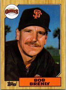 1987 Topps Baseball Card Bob Brenly San Francisco Giants sk3379