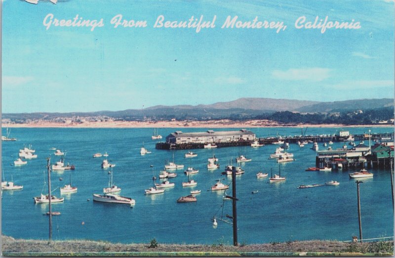 Greetings From Beautiful Monterey Bay California Chrome Postcard C181