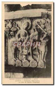 Old Postcard Autun Cathedrale Saint Lazare the flight into Egypt