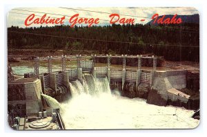 Cabinet Gorge Dam Clarksfort Idaho Built By Washington Water Power Co. Postcard