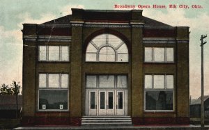 Vintage Postcard 1918 Broadway Opera House Main Entrance Elk City Oklahoma OK