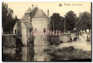 Postcard Old Bruges Gate Marechale