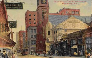 Westminster Street Nickel Theater Providence Rhode Island 1910c postcard