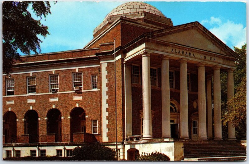 VINTAGE POSTCARD STUDENT UNION BUILDING AT UNIVERSITY OF ALABAMA AT TUSCALOOSA