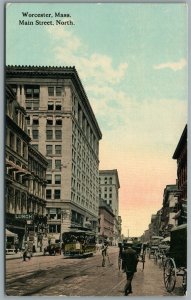 WORCESTER MA MAIN STREET ANTIQUE POSTCARD