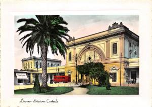 LIVORNO ITALY STAZIONE CENTRALE PHOTO POSTCARD c1950s