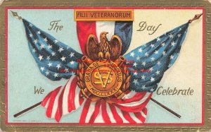 Decoration Day, LR Conwell No 376-1, Eagle & Cannons on Patriotic Flags